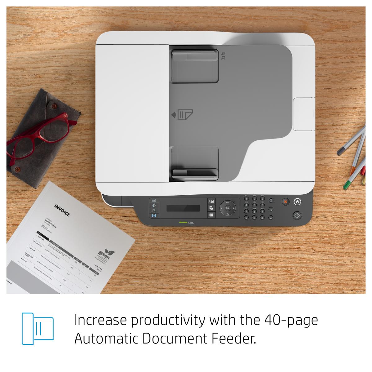 HP Laser MFP 137fnw Printer – Print, Copy, Scan, Fax | Wi-Fi & Ethernet | 21ppm Mono Laser
