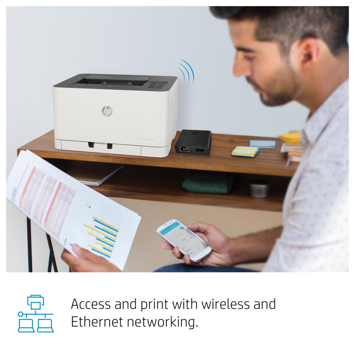 HP Color Laser 150nw Wireless Printer – Network Ready Color Laser Printer with Wi-Fi