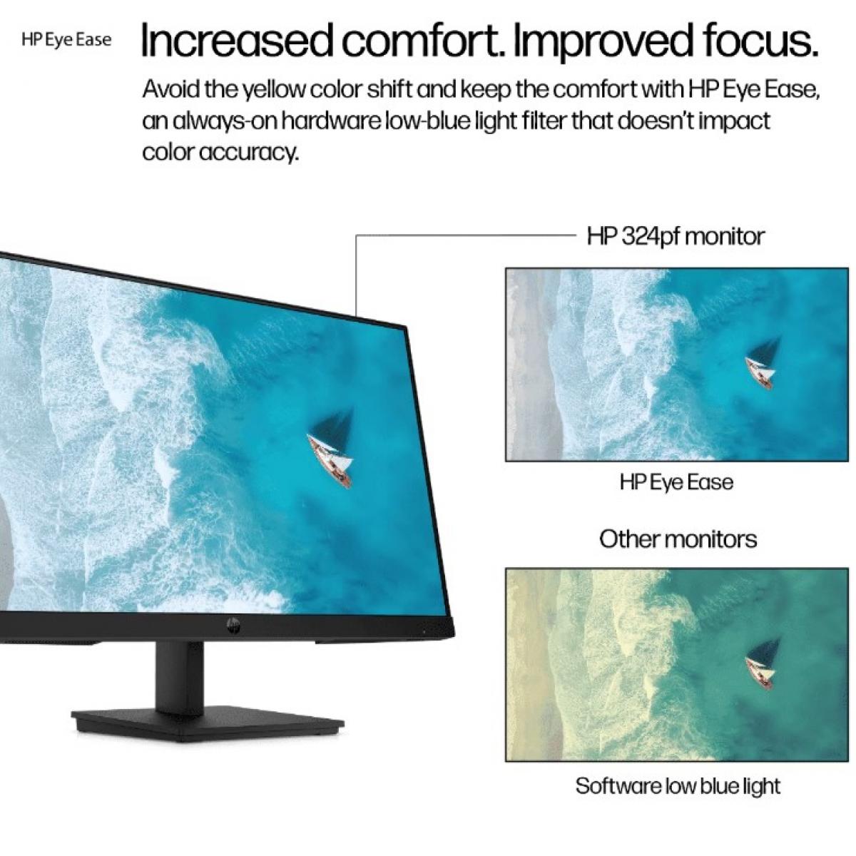HP 327ph 27" IPS Full HD Monitor – 27" FHD (1920×1080), IPS Panel, 5ms Response Time, Built-in Speakers, HDMI / VGA / DisplayPort – Black