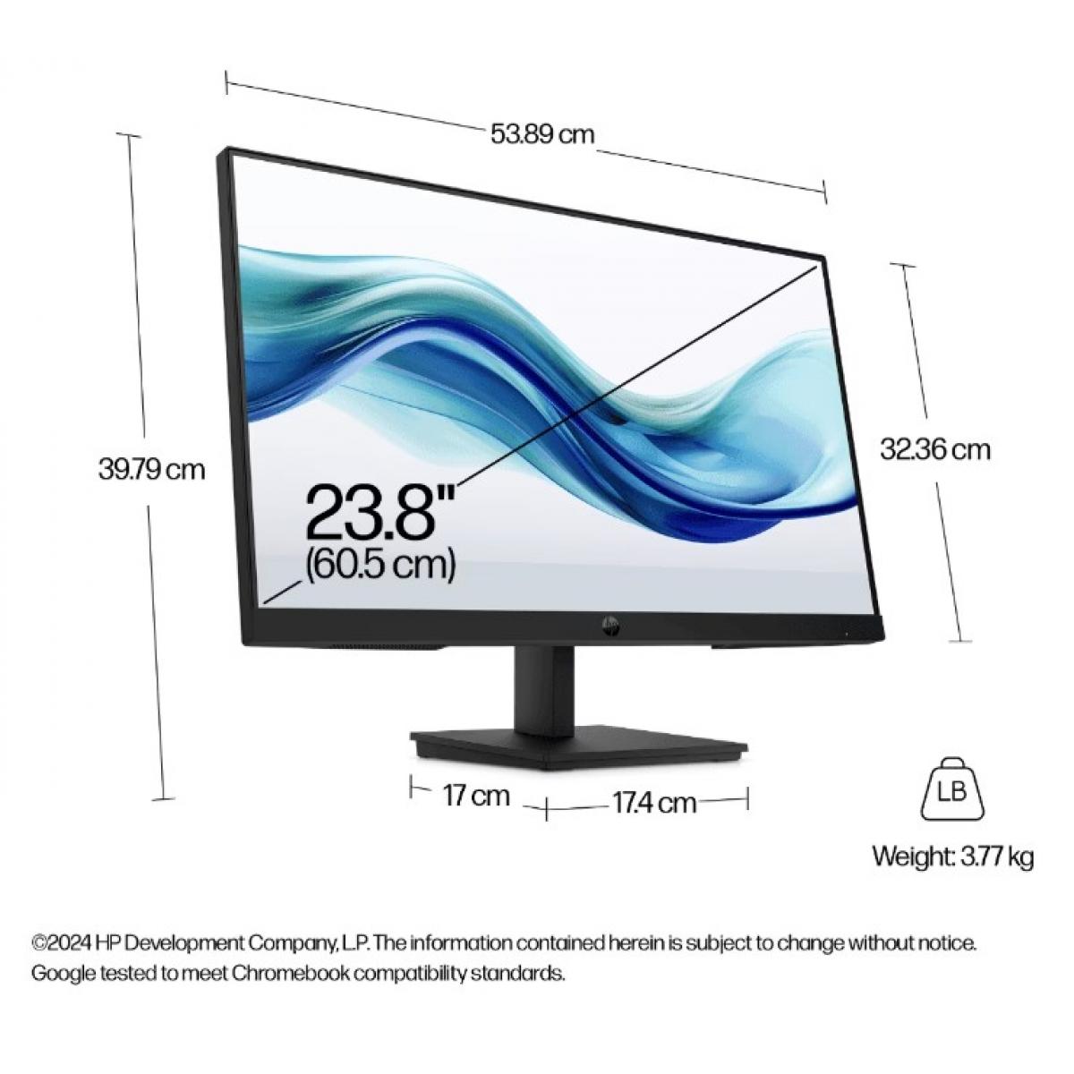HP 324ph 24" IPS Full HD Monitor – 23.8" FHD (1920×1080), 100Hz, 5ms, Built-in Speakers – Black