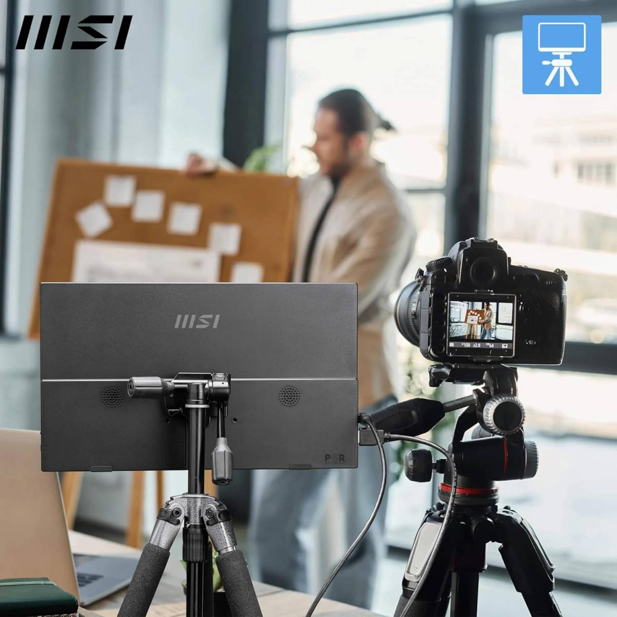 MSI PRO MP165 E6 Portable Monitor – 15.6" FHD IPS Portable Display, 60Hz, 4ms, USB-C & HDMI, Built-in Speaker/Mic – Black