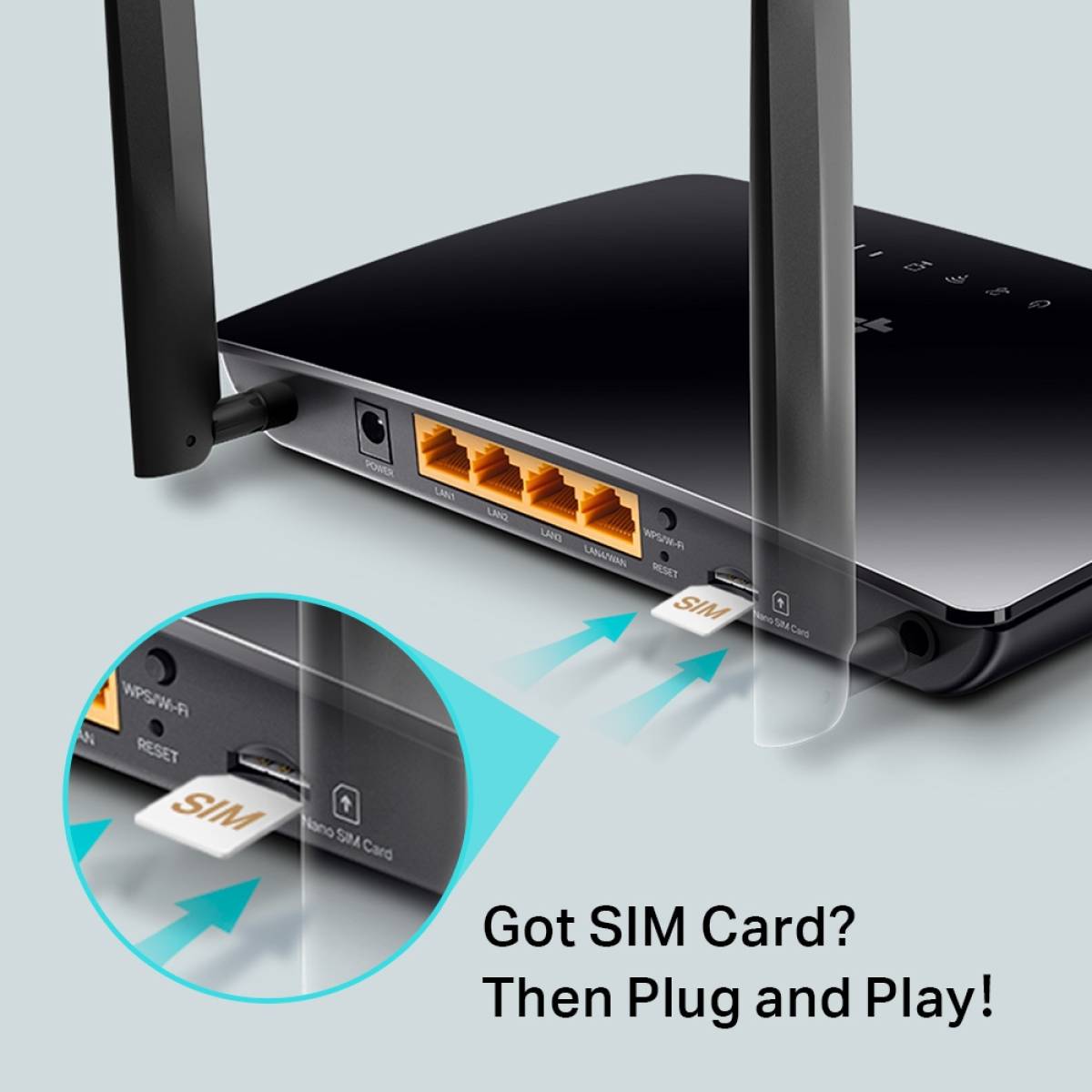 TP-Link Archer MR202 4G LTE Router – 150Mbps LTE, AC750 WiFi, SIM Card, 4 Ports