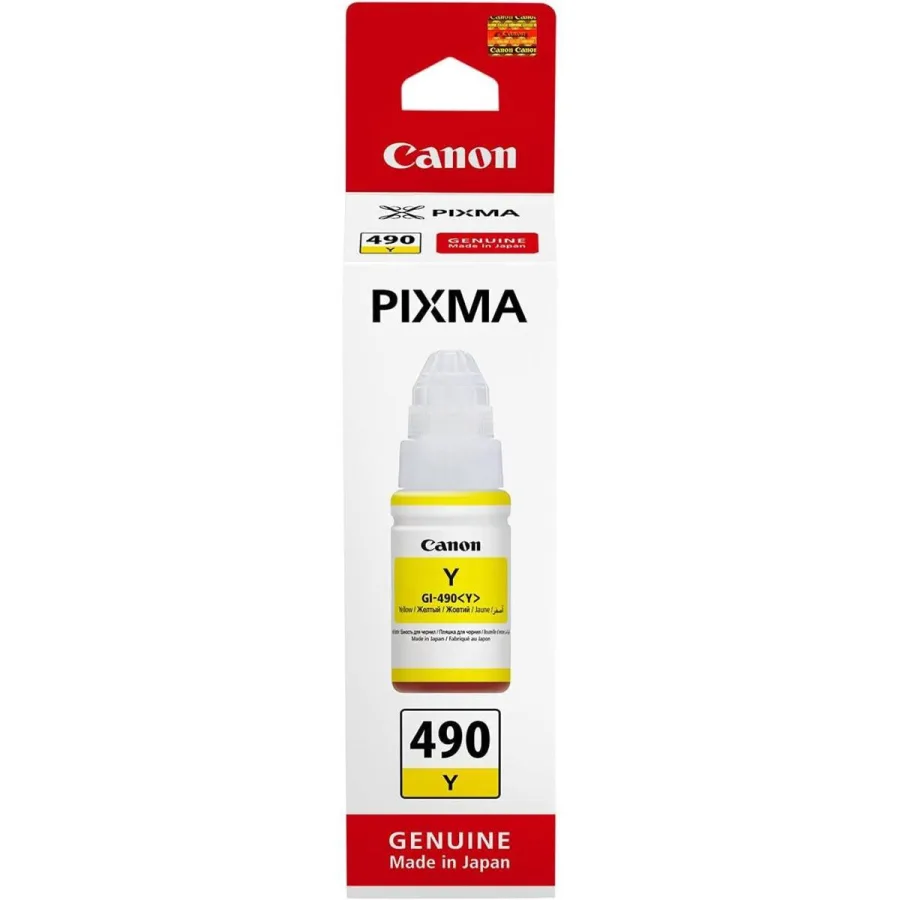 CANON GI-490 Yellow Ink Bottle, Prints Up to 7,000 A4 Pages, 70 ml