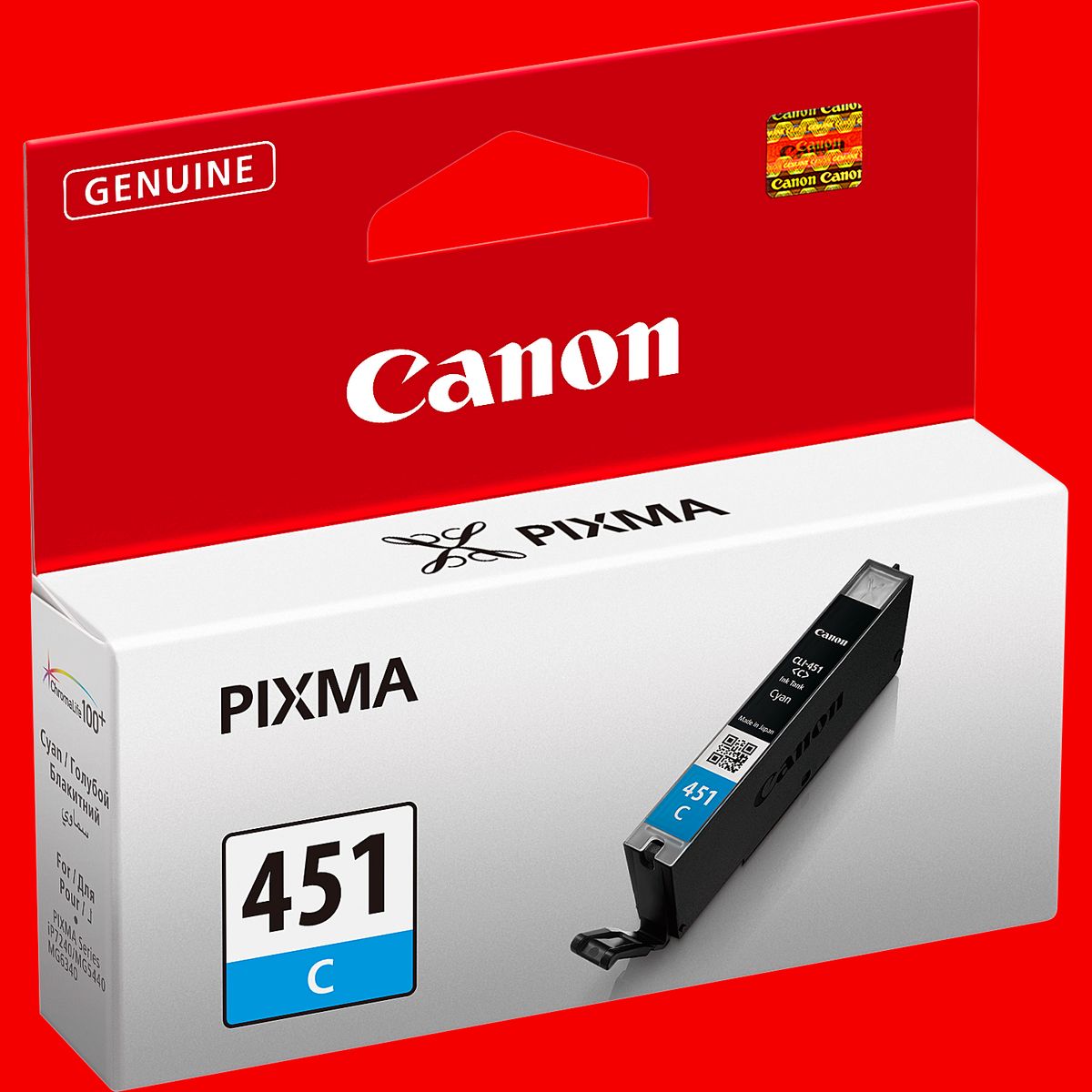 CANON CLI-451C Cyan Genuine Ink Cartridge, Prints Up to 304 A4 Pages