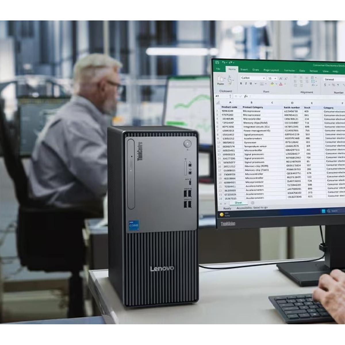 Lenovo ThinkCentre neo 50t Gen 5 Desktop PC – 14th Gen Intel® Core™ i3-14100, 8GB DDR5, 512GB SSD, USB Keyboard & Mouse