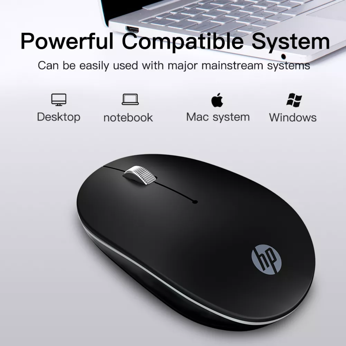 ماوس HP S1500 اللاسلكي – تصميم مريح، دقة 1600 DPI، لون أبيض