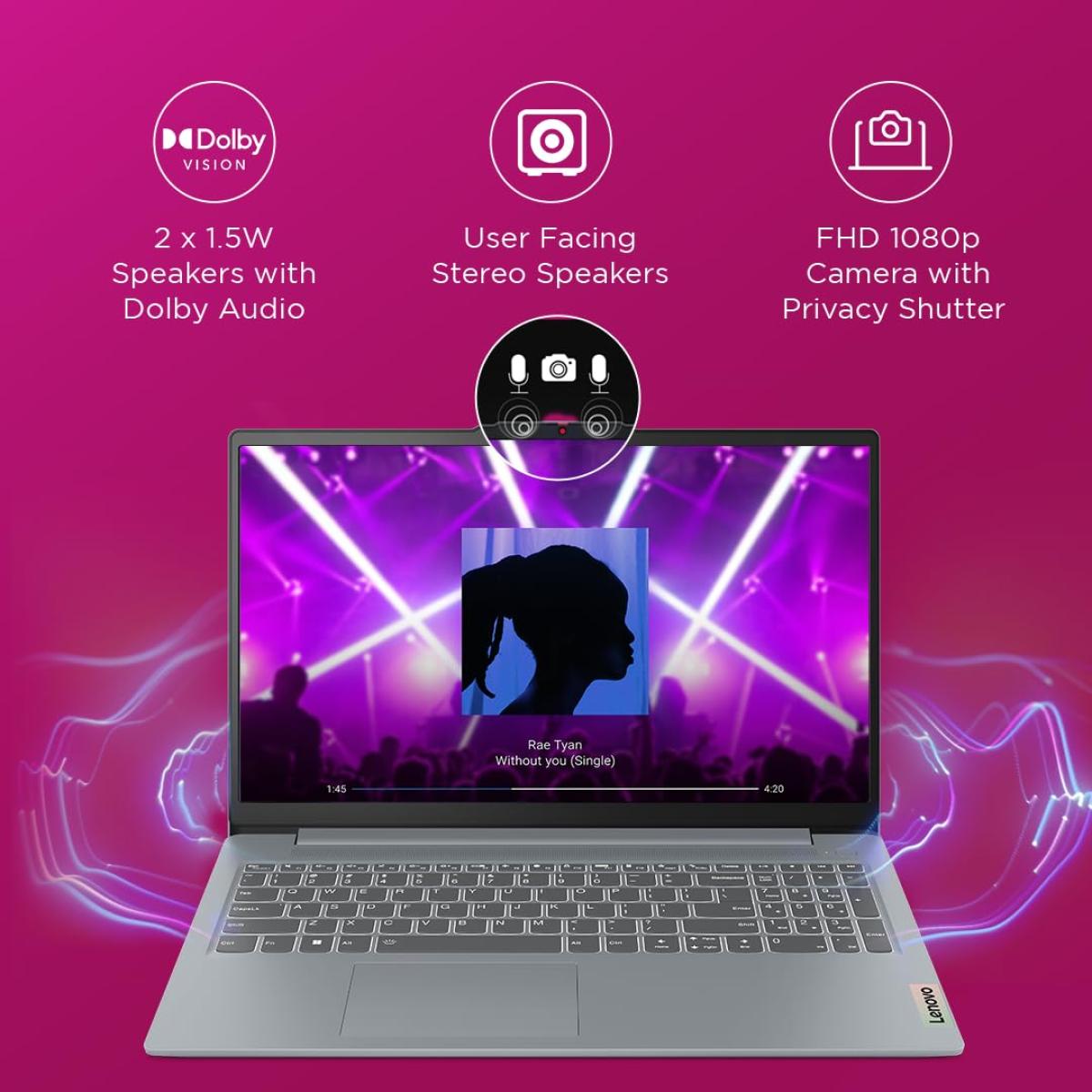 لابتوب Lenovo IdeaPad Slim 3i – Intel Core i3 الجيل الثالث عشر، 8GB RAM، 512GB SSD، شاشة FHD مقاس 15.6 بوصة