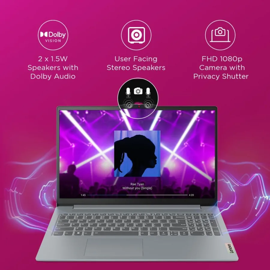 لابتوب Lenovo IdeaPad Slim 3i – Intel Core i3 الجيل الثالث عشر، 8GB RAM، 512GB SSD، شاشة FHD مقاس 15.6 بوصة