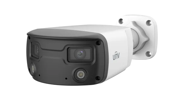 كاميرا مراقبة شبكية بولت معدنية يونيارش Uniarch IPC2K28SE-DF40KMC-WL-I0 دقة 8 ميجابكسل 4K زاوية واسعة OmniView تصوير ملون إضاءة دافئة مع PoE