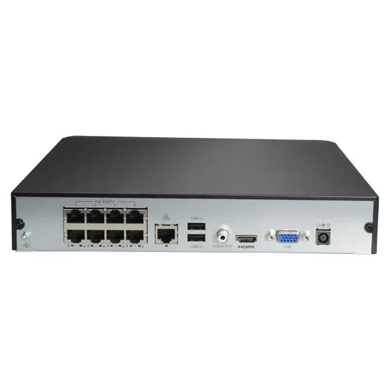 جهاز تسجيل شبكي NVR301-08S3-P8 سعة 8 قنوات بدقة 4K مع 8 منافذ PoE مدمجة ودعم قرص صلب 1 SATA