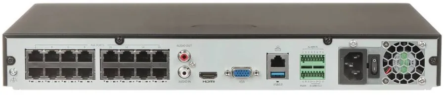 جهاز تسجيل شبكي NVR302-16E2-P16 سعة 16 قناة بدقة 4K مع 16 منفذ PoE مدمجة وباندويث عالي 320Mbps ودعم قرصين صلبين 2 SATA