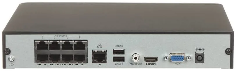 جهاز تسجيل شبكي NVR301-08S3 سعة 8 قنوات بدقة 4K وباندويث 64Mbps ودعم قرص صلب 1 SATA
