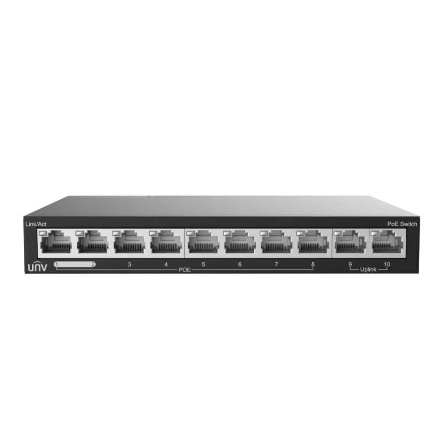 سويتش شبكة يونيارش NSW2020-10T-POE-IN بـ 10 منافذ (8 منافذ PoE + منفذا Uplink مستقلان)