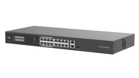 سويتش شبكة يونيارش NSW2020-16T1GT1GC-POE-IN بـ 16 منفذ PoE مع منفذي Uplink جيجابت (منفذ RJ45 + منفذ Combo RJ45/SFP)