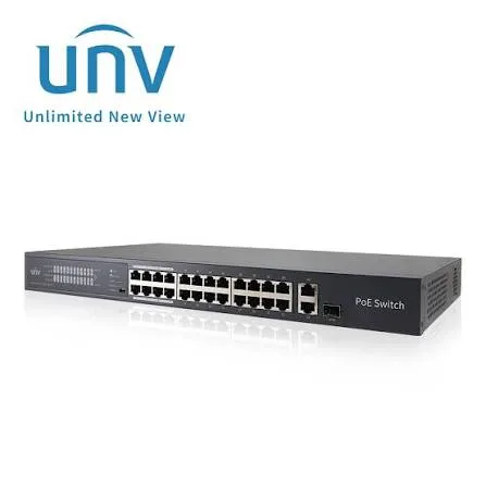 سويتش شبكة يونيارش NSW2020-24T1GT1GC-POE-IN بـ 24 منفذ PoE مع منفذي Uplink جيجابت (منفذ RJ45 + منفذ Combo RJ45/SFP)