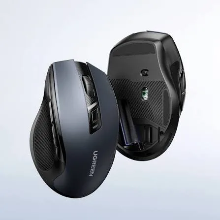 ماوس لاسلكي مريح لليد 2.4G يوجرين UGREEN MU006 بدقة 4000DPI ونقرات صامتة (بدون بطارية AA) موديل 90545 (أسود)