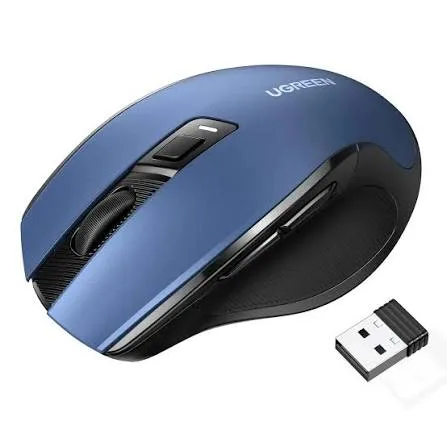 ماوس لاسلكي مريح بتصميم انسيابي محيطي يوجرين UGREEN MU006 بدقة 4000DPI موديل 25753 (أزرق)