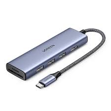 محول وموزع يو إس بي سي متعدد الوظائف يوجرين UGREEN CM511 يضم HDMI 4K و3 منافذ USB 3.0 مع قارئ بطاقات SD و TF يدعم التشغيل المتزامن موديل 20956A