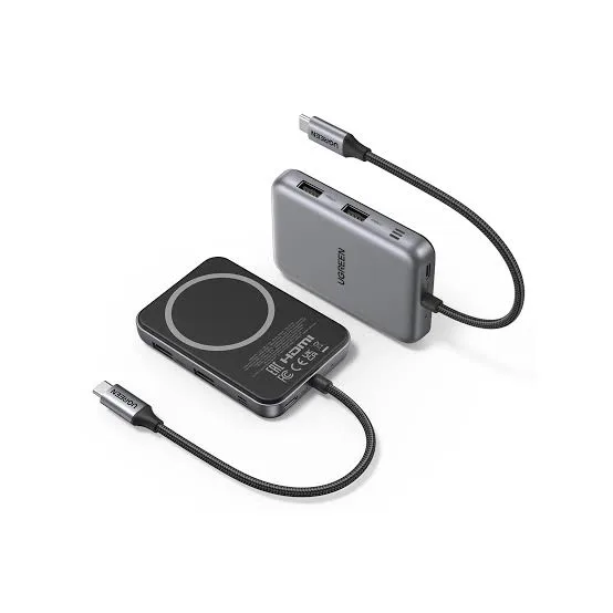 موزع يو إس بي سي مغناطيسي محمول جديد يوجرين UGREEN يضم منفذ HDMI ومنافذ USB 3.2 بسرعة 10Gbps مع قارئ بطاقات SD موديل 65759