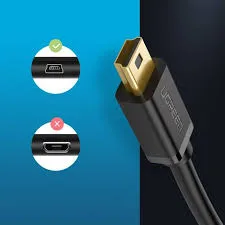 كابل يو إس بي 2.0 إلى ميني يو إس بي 5Pin يوجرين UGREEN برؤوس مطلية بالذهب بطول 1.5 متر موديل 10385 (أسود)