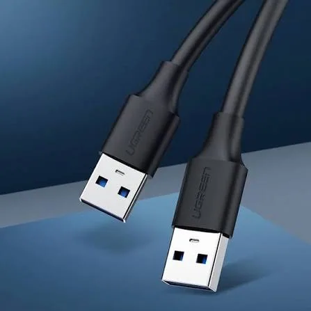 كابل يو إس بي UGREEN USB 2.0 من نوع A ذكر إلى A ذكر مزدوج بطول 0.50 متر موديل 10308 (أسود)