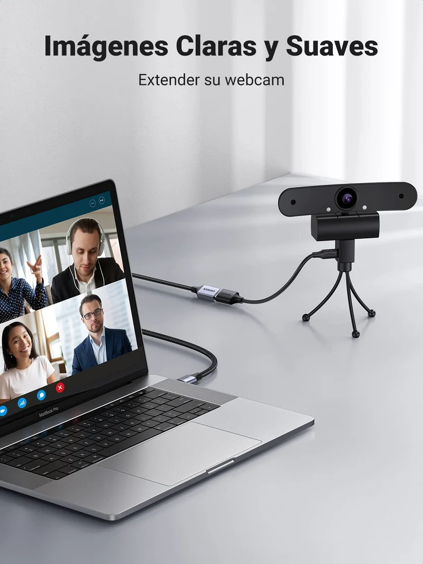 كابل تمديد يو إس بي فاخر يوجرين UGREEN USB 3.0 بهيكل ألمنيوم وسلك مضفر بطول 0.5 متر موديل 10494 (أسود)