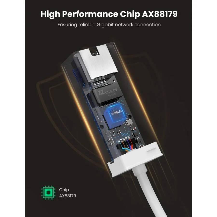 كرت ومحول شبكة يو إس بي إلى RJ45 إيثرنت يوجرين UGREEN بهيكل ألمنيوم فاخر موديل 50922 (رمادي فلكي)