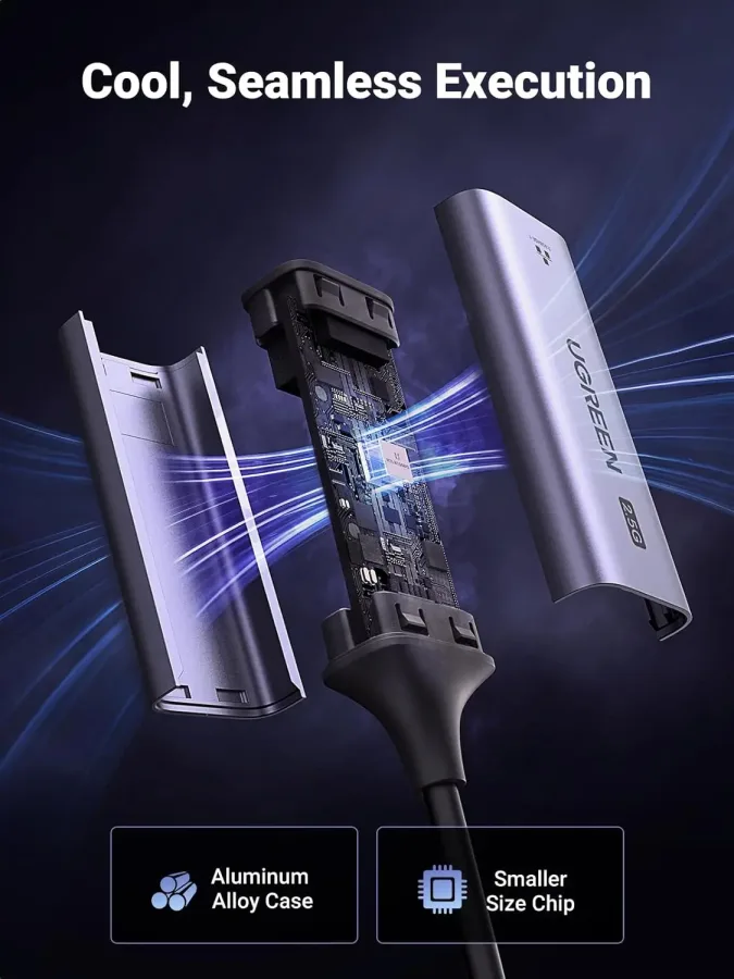 كرت ومحول شبكة يو إس بي جديد فائق السرعة 2.5 جيجابت يوجرين UGREEN USB-A to RJ45 2.5G موديل 25051