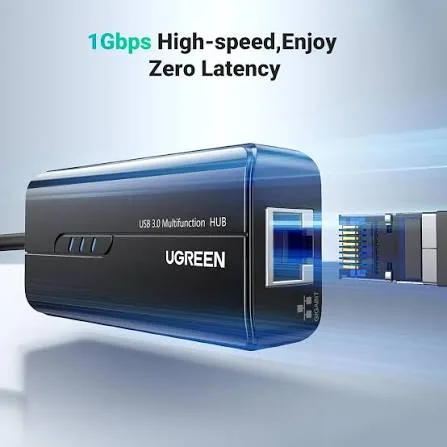 موزع يو إس بي 3.0 مع كرت شبكة جيجابت إيثرنت مدمج 1000Mbps يوجرين UGREEN موديل 20265
