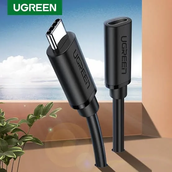 كابل تمديد يو إس بي سي يوجرين UGREEN ذكر إلى أنثى بطول 0.5 متر موديل 40574 (أسود)
