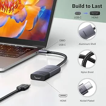 محول ووصلة يو إس بي سي إلى HDMI فائق الدقة 8K يوجرين UGREEN بهيكل ألمنيوم موديل 50338