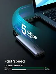 حاوية وكابينة قرص صلب خارجي يوجرين UGREEN M.2 NGFF SATA بسرعة 5Gbps مع كابل A إلى C بطول 50 سم موديل 10903