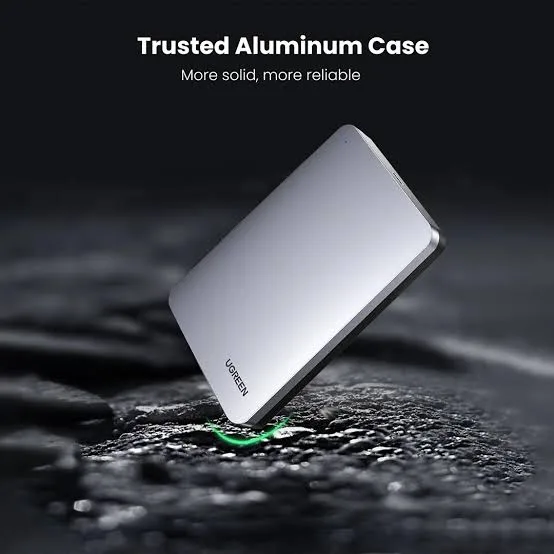 حاوية وكابينة هارد ديسك خارجي 2.5 بوصة يوجرين UGREEN SATA بسرعة 6Gbps بهيكل ألمنيوم مع كابل C إلى A موديل 70498