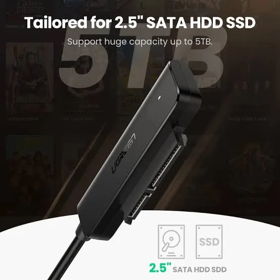 كابل ومحول توصيل يو إس بي USB-A إلى ساتا SATA لأقراص 2.5 بوصة يوجرين UGREEN بطول 50 سم موديل 70609