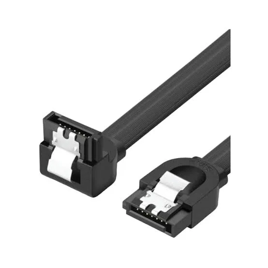 كابل بيانات داخلي ساتا 3 بزاوية قائمة يوجرين UGREEN Angled SATA 3.0 بطول 0.5 متر موديل 30797 (أسود)