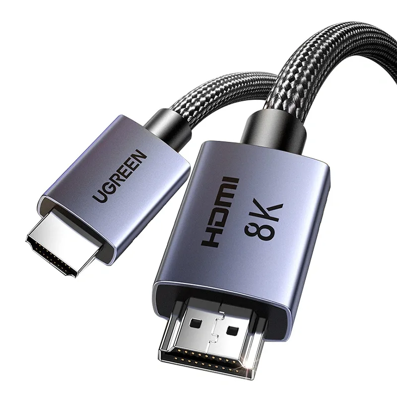 كابل شاشة وعرض HDMI 2.1 فائق السرعة يوجرين UGREEN بهيكل معدني يدعم 8K @ 60Hz و 4K @ 120Hz للألعاب والكونسول (متوفر بعدة خيارات أطوال من 1م إلى 5 أمتار)