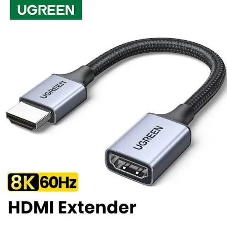 كابل تمديد شاشة HDMI 2.1 يوجرين UGREEN ذكر إلى أنثى فائق الدقة 8K بطول 25 سم موديل 15518