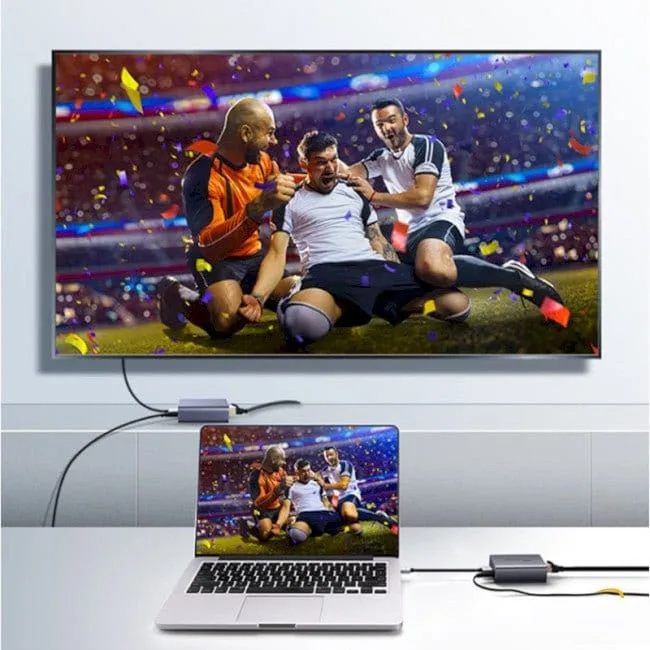 جهاز تمديد إشارة HDMI يوجرين UGREEN عبر كابل شبكة مفرد Cat6 لمسافة 50 متراً بقابس أوروبي موديل 90811EU