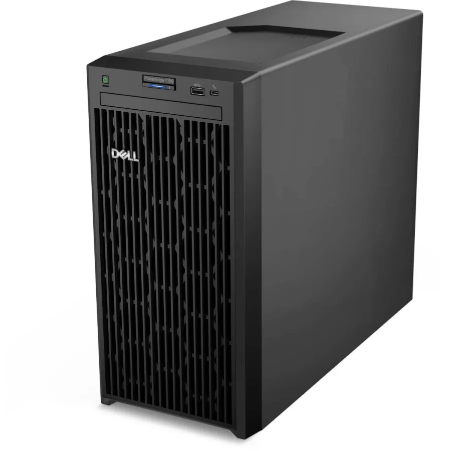 Dell PowerEdge T150 Tower Server – Intel Xeon E-2314 up to 4.5GHz, 8GB DDR4, 1TB SATA HDD, iDRAC9, 2x GbE, 3-Year Warranty