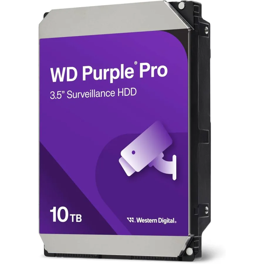 Western Digital WD Purple Pro 10TB Surveillance Hard Drive WD102PURP – 10TB, 7200RPM, SATA 6Gb/s, 512MB Cache, AllFrame AI, 3.5" Internal HDD