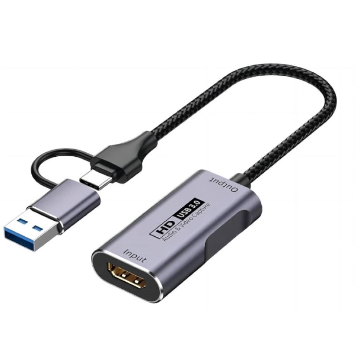 HAING HI-3004-TCH Type‑C USB 3.0 HDMI Video Capture Card – 4K Input, 1080p 60fps Streaming &amp; Recording
