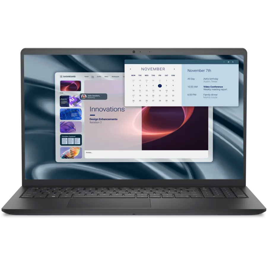 Dell Pro 15 Essential PV15255 Laptop – AMD Ryzen 5 7520U, 8GB LPDDR5, 512GB NVMe SSD, 15.6" FHD 120Hz, Radeon 610M – Carbon Black