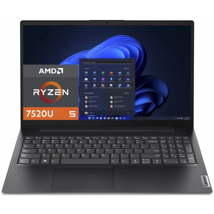 Lenovo V15 Gen 4 Laptop – AMD Ryzen 5 7520U, 8GB LPDDR5, 512GB SSD, 15.6" FHD Anti-Glare, RJ-45 Ethernet – 2 Year Warranty