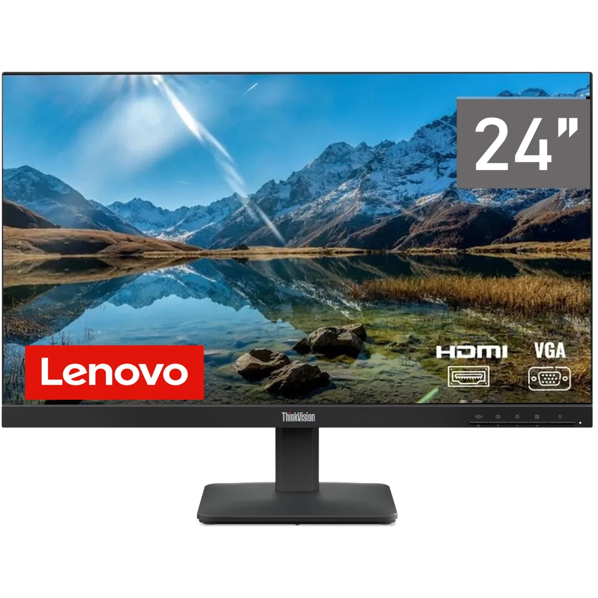 Lenovo ThinkVision S24-4e Monitor – 23.8" Full HD IPS Display, 100Hz, 4ms, 99% sRGB, WLED Backlight – 3 Year Warranty