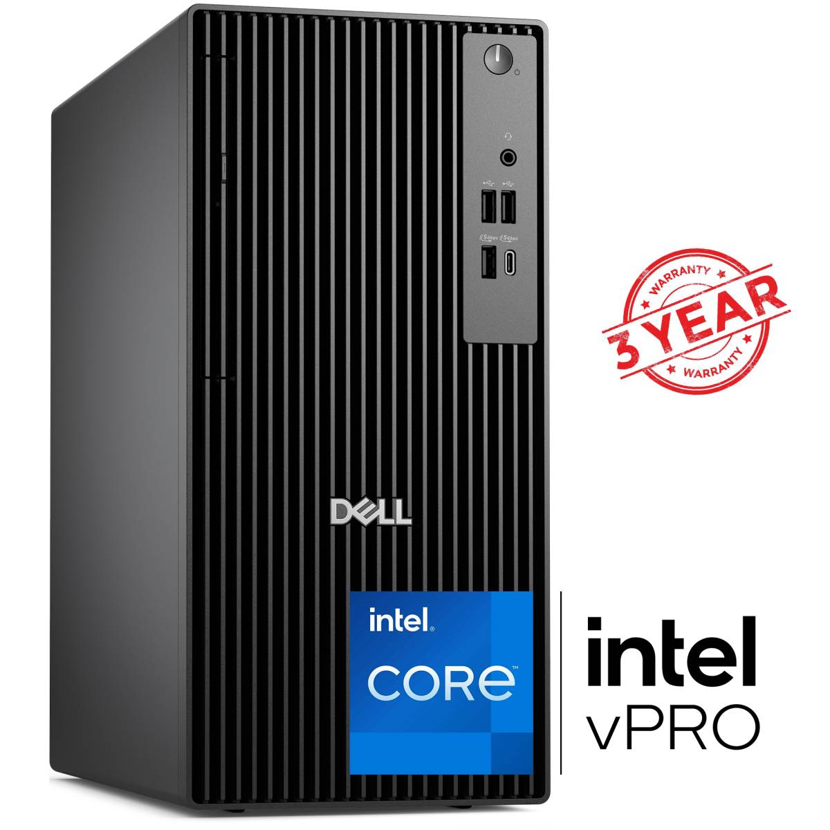 Dell Pro Tower QCT1250 Desktop PC – Intel Core i7-14700 vPro (14th Gen), 16GB DDR5, 512GB SSD, Wi-Fi 6E, Bluetooth 5.3 – 3 Year Warranty
