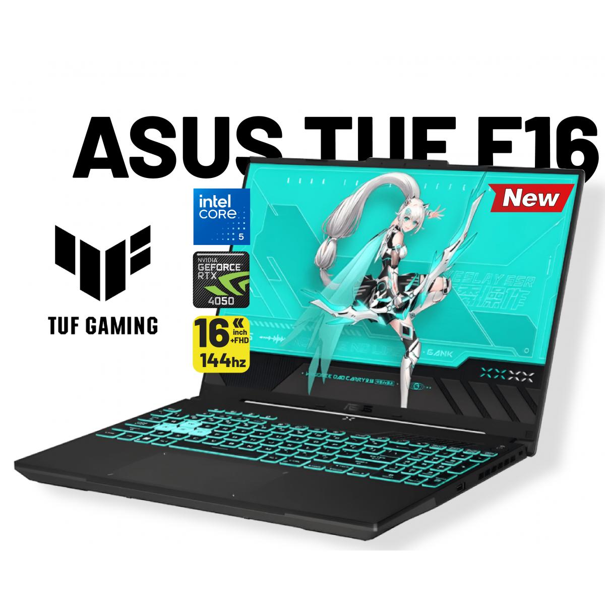 ASUS TUF Gaming F16 FX607VU Laptop – Intel Core 7 240H, RTX 4050 6GB, 16GB DDR5, 16" FHD+ 144Hz – Mecha Gray