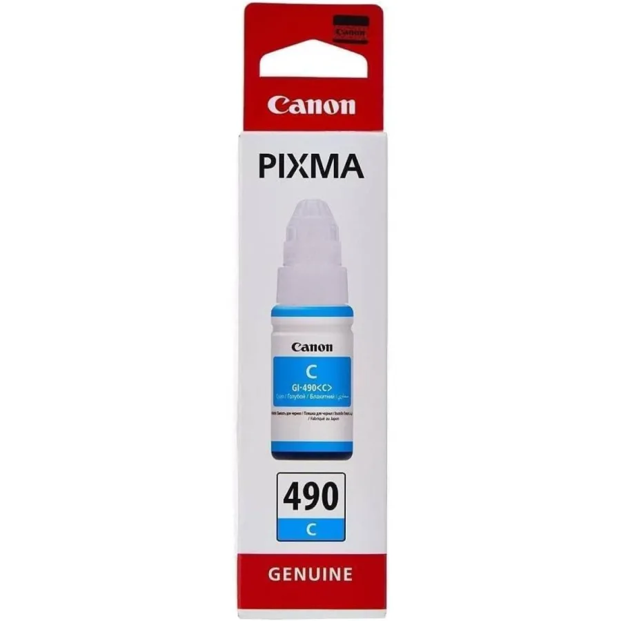 CANON GI-490 Cyan Ink Bottle, Prints Up to 7,000 A4 Pages, 70 ml
