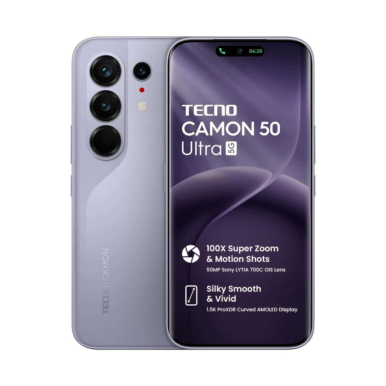 هاتف TECNO CAMON 50 PRO – شاشة AMOLED منحنية 6.78 بوصة، 144Hz، معالج Helio G200، ذاكرة 8GB+8GB، تخزين 256GB