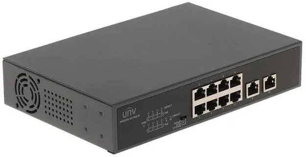 سويتش شبكة يونيارش NSW2010-10GT-POE-IN بـ 10 منافذ جيجابت (8 منافذ PoE + منفذا Uplink مستقلان)