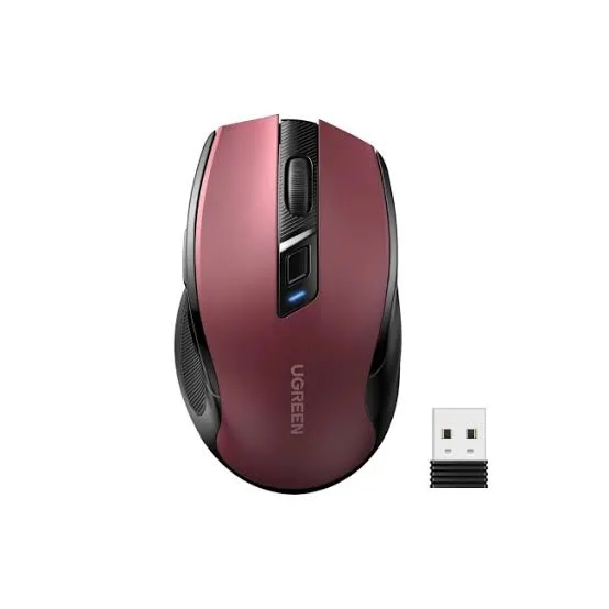 ماوس لاسلكي مريح بتصميم انسيابي محيطي يوجرين UGREEN MU006 بدقة 4000DPI موديل 25752 (أحمر)
